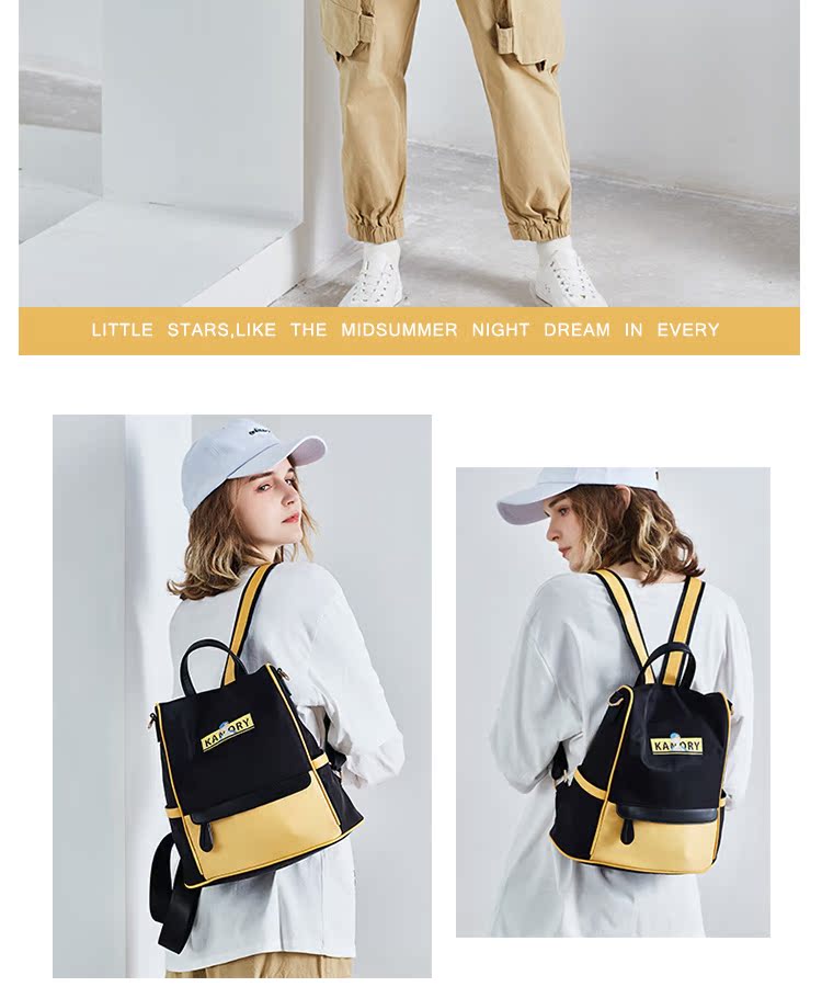 Kaimeiyuan 2019 mới nhẹ nhàng sinh viên Hàn Quốc thời trang giản dị ba lô túi nylon chống trộm ba lô nữ - Ba lô balo đi học hot trend 2020