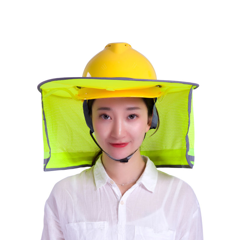 Safety helmet Sun Visor Summer Labor Protection Sun Shade Anti UV Site Sunscreen Breathable Male Safety Helmet Visor