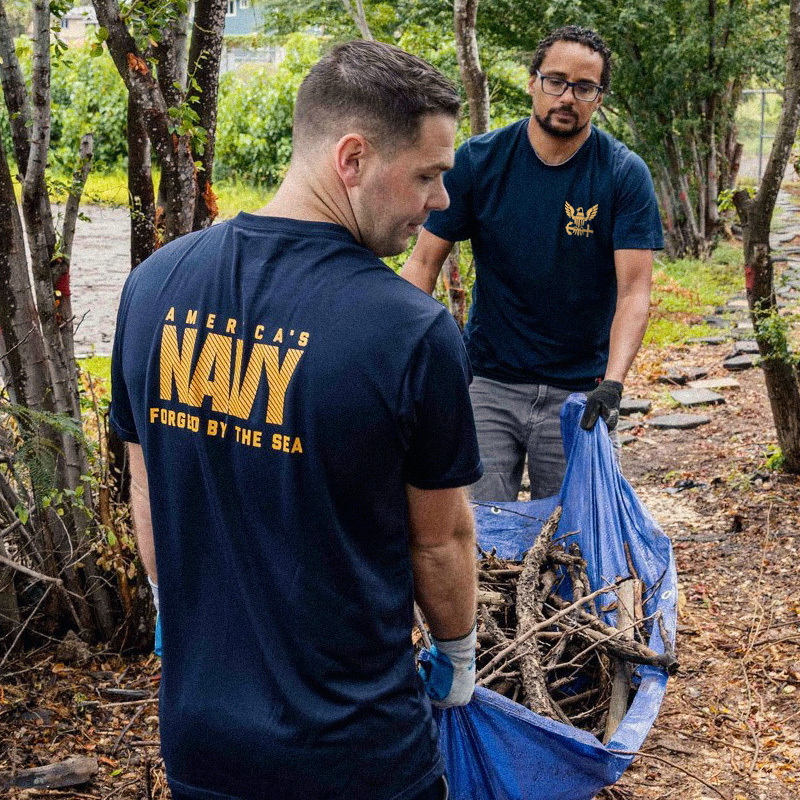 U.S. Naval Academy Navy Short-Sleeved T-Shirt for Men, Summer American Style Trendy Loose Outdoor Tactical Physical Training Clothing