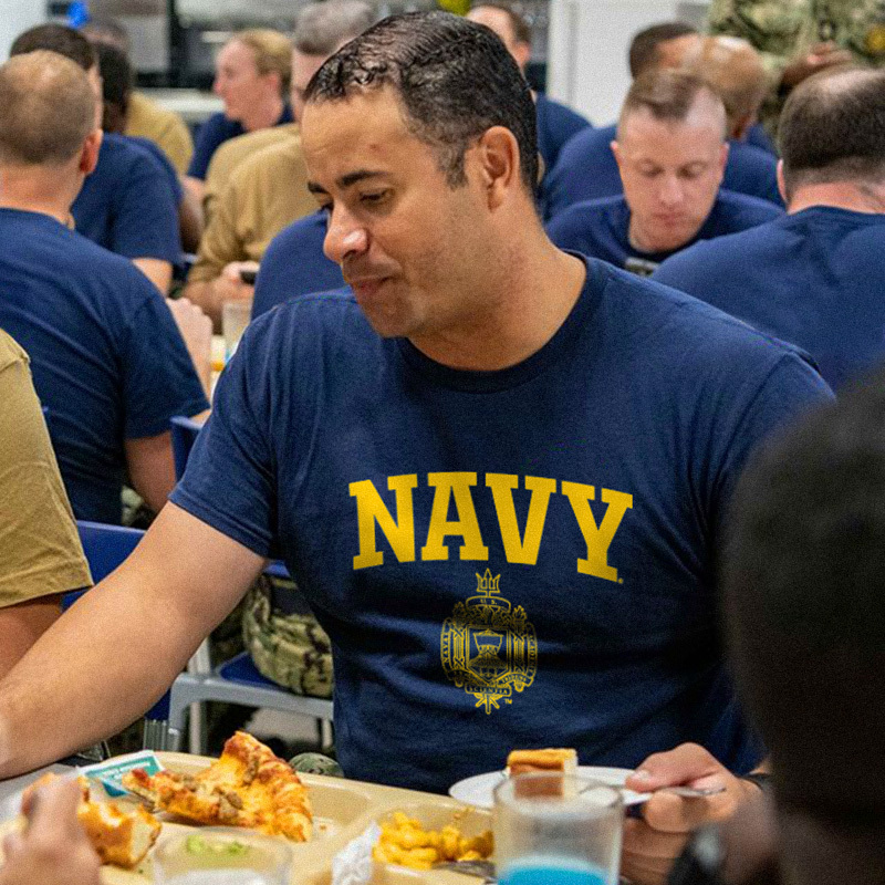 U.S. Naval Academy Short-Sleeved Men's Summer American Retro Navy Military Fan Loose T-Shirt