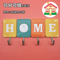 Joint Row Stick Hook Powerful Viscose Free Stiletto Stainless Steel Wall Connection Row Hook Kitchen Toilet Containing Hanging Clothes Hook