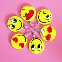 Cartoon large number of punch-free powerful viscose cute smiley face hooks Stainless Steel Hook dorm door rear Containing Stick Hook