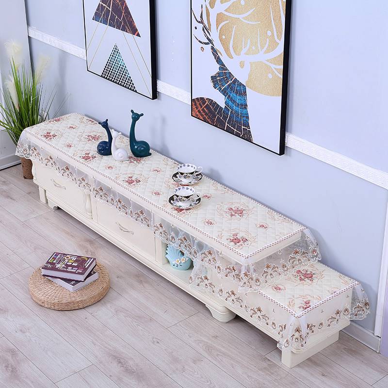 (Today's special offer) TV counter cloth lace non-slip TV cabinet tablecloth bedside cabinet cover high and low cabinet cover towel