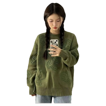 Autumn and winter clothing for slightly fat breasts lazy style Korean drama gentle tops loose coats sweatshirts sweaters sweaters for women