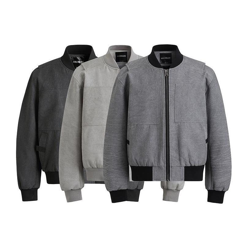 Gosnace/Gos Lime Short Bomber Jacket Men's Casual Cleanfit National Trend Baseball Collar Jacket Gosnace/Gos Lime Short Bomber Jacket Men's Casual Cleanfit National Trend Baseball Collar Jacket
