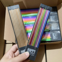Birthday candles simple electroplated slender pencil wax adults childrens colored pearls party cake decorations