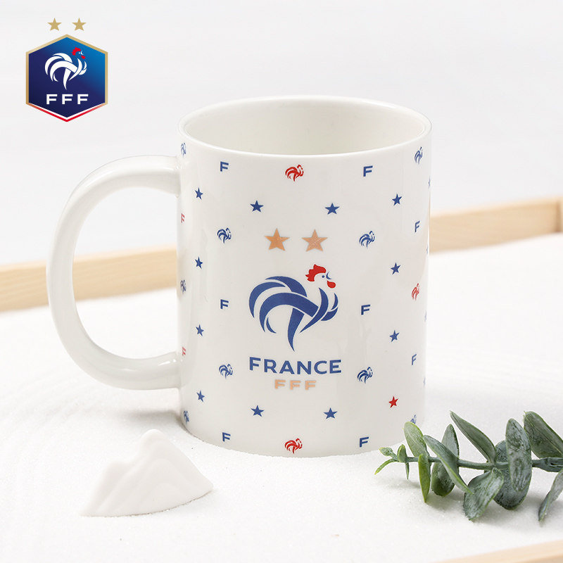 2022 World Cup FFF France National Football Team Mug-White Logo Fan Peripheral Decoration Gift