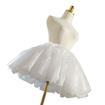 40cm pannier Lolita boneless daily micro-puff 2-layer gauze short Lolita COS half-length soft gauze skirt canopy skirt