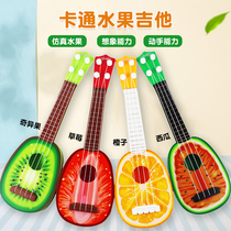 Cartoon simulation fruit ukulele guitar mini cute four-string playable musical instrument toy for boys and girls
