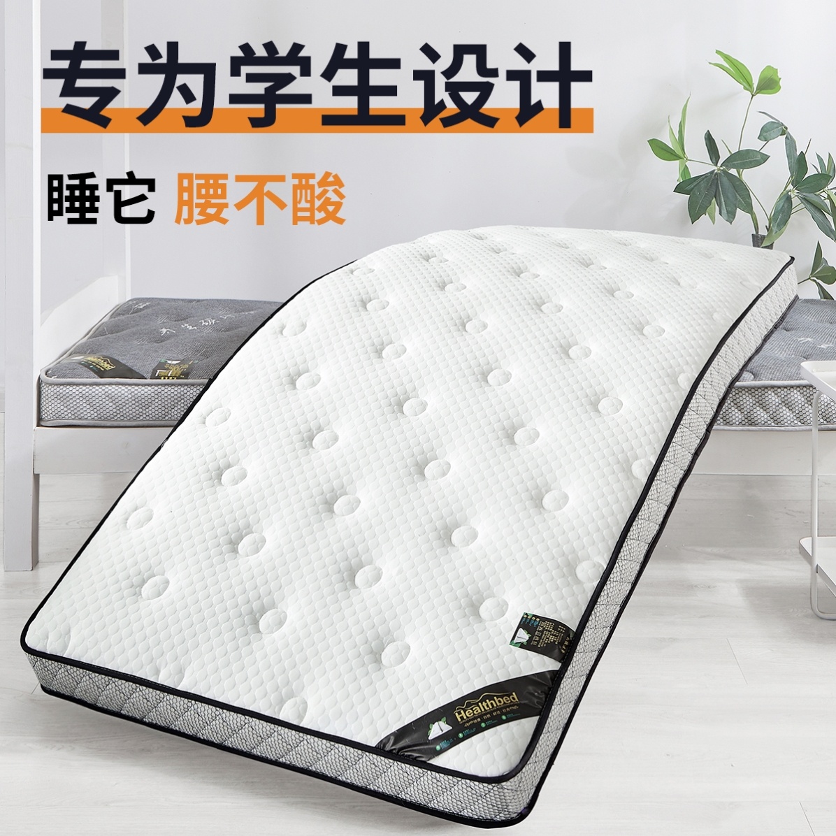 Silicone Mattress Natural Latex Mattresses Student Dorm Room Single Thin 90cm190 Special winter and summer dual-use moisture protection