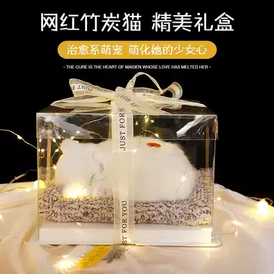 Toy cat simulation will be called fake cat plush birthday gift will suck cat kitten ornaments creative cute