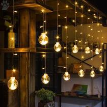  Courtyard cake shop light string Party hanging lights Christmas atmosphere Clear bar Durable wishing ball light string Shop curtains