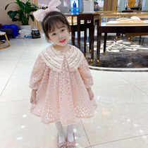 2022 - Fall 2022 new girl lace dress children Han Edition Wears long sleeve super fairy princess dress baby tide