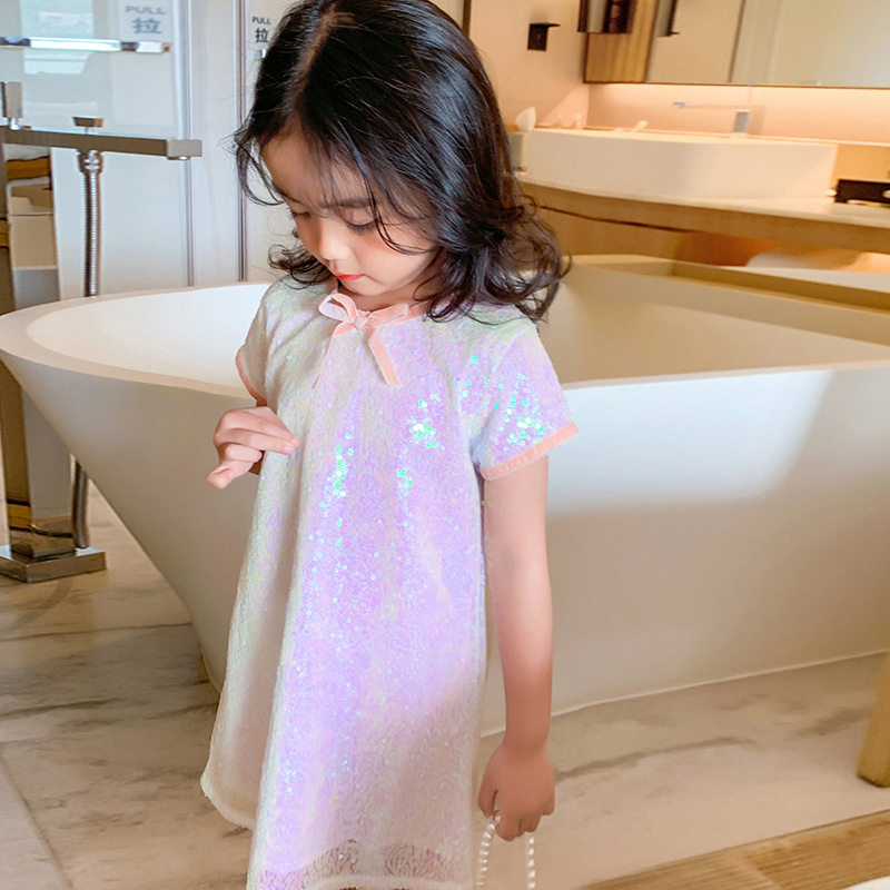 2022 Summer new children Han baby girl child Han Ji bright film fashion fairy skirt