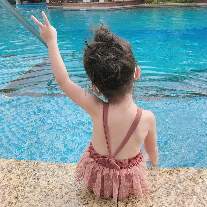2022 Summer new children's swimsuit girl dress girl swimsuit Korea net red swimsuit