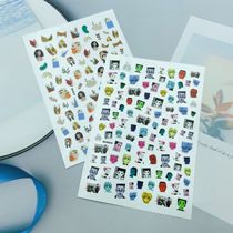 DIY Japanese synchronous thin see-through adhesive nail art stickers simple avatar series