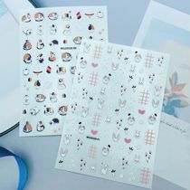 DIY Japanese Synchronized Thin Translucent Adhesive Manicure Stickers New Cat and Pink Rabbit Series