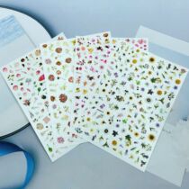 DIY Japanese synchronous thin see-through adhesive manicure stickers new style fresh and simple flowers bloom colorfully