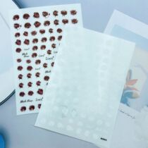 DIY Japanese synchronous thin see-through adhesive manicure stickers brown white layered small flowers