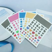 DIY Japanese synchronous thin see-through adhesive manicure stickers new checkerboard pattern series ten factory direct supply