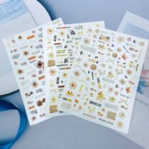 DIY Japanese Synchronized Thin Translucent Adhesive Nail Art Stickers New Flower Butterfly and English Series