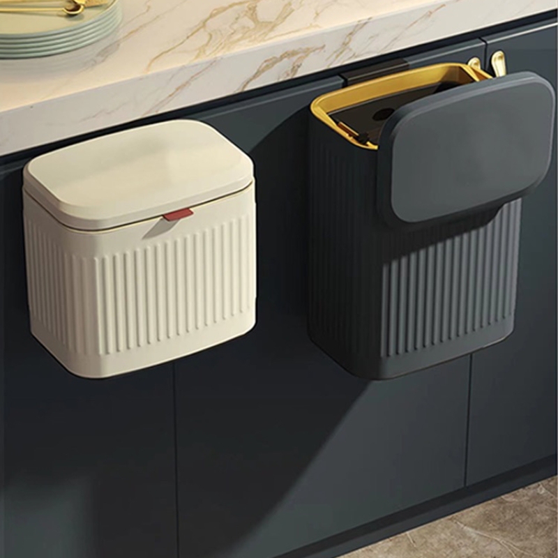 Popular Wall-Mounted Stainless Steel Trash Can for Kitchen and Bathroom, High Aesthetic Appeal, Adhesive, Double-Layer with Lid, Suitable for Desktop and Home Use Popular Wall-Mounted Stainless Steel Trash Can for Kitchen and Bathroom, High Aesthetic Appeal, Adhesive, Double-Layer with Lid, Suitable for Desktop and Home Use