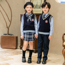 Primary school uniforms British Academy style class clothes set childrens dresses kindergarten Garden clothes spring and autumn three sets