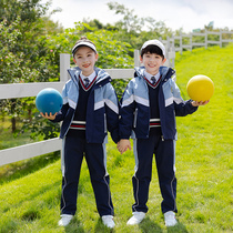 Primary school English wind autumn and winter class clothes three sets of windproof warm childrens school uniforms kindergarten uniforms