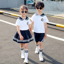 Navy style kindergarten uniforms Summer Academy style suits for men and women children graduation chorus class uniforms for primary school uniforms