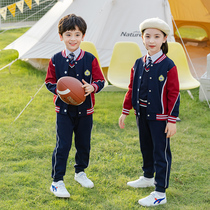 Primary school uniform set childrens class uniform baseball uniform mens and womens sports autumn and winter College four-piece kindergarten Garden suit