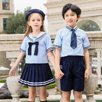 Kindergarten uniform summer dress Navy style graduation dress for men and women children to perform College Style class uniforms primary school uniforms