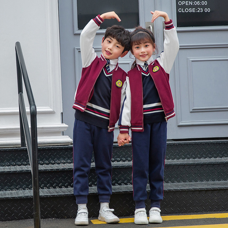 School uniforms for primary school students, British spring and autumn baseball uniforms, sports suits, children's performances, college style class uniforms, kindergarten uniforms