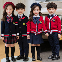 Primary school uniform suit spring and autumn English wind kindergarten Garden uniform costume costume Academy style class uniform vest three sets