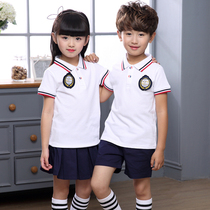 Kindergarten uniform summer cotton short sleeve sports suit childrens college style class uniform graduation photo primary school uniform