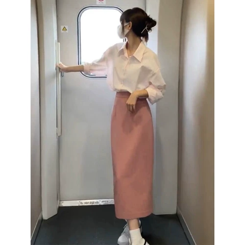 Рубашка, юбка, весенний комплект, платье, в стиле Шанель, французский стиль, изысканный стиль