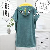 Childrens bath towel wearable bathrobe pullover cape bath towel is soft and absorbent and does not lose hair. Children can wear bathing in the sea