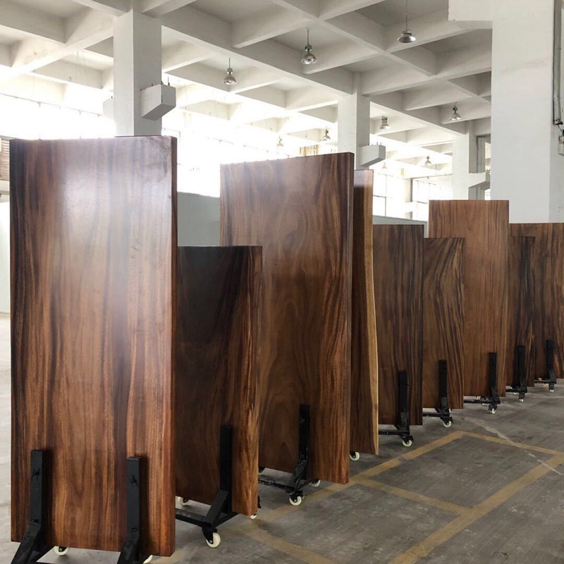 Walnut solid wood large board dry bubble table tea table tea table tea table dining table new Chinese-style desk whole block special clearance