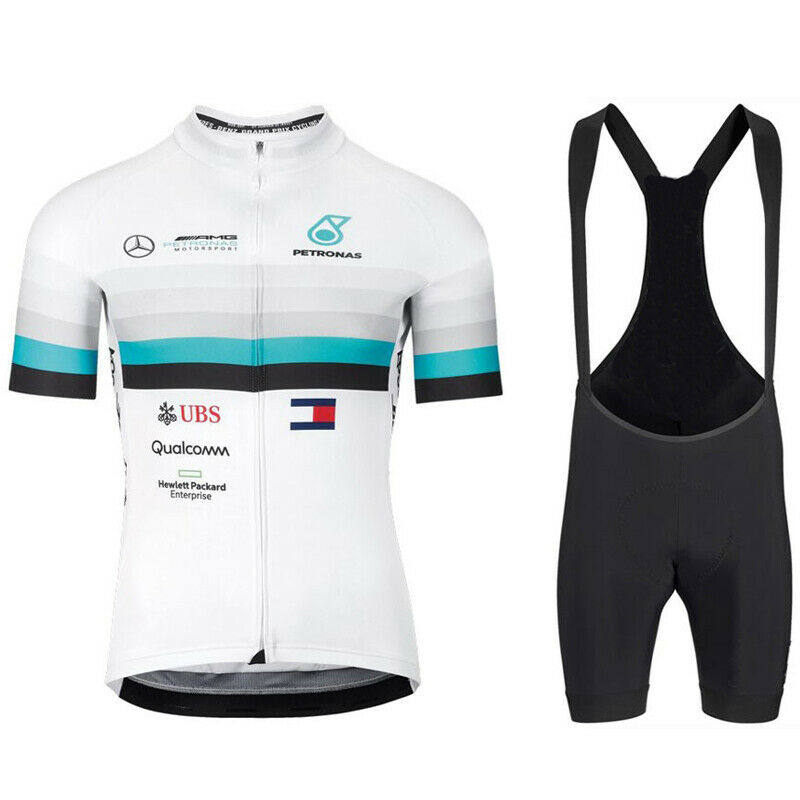 2022 FF1 RS Benz white bicycle summer riding suit short-sleeved top strap shorts for men and women