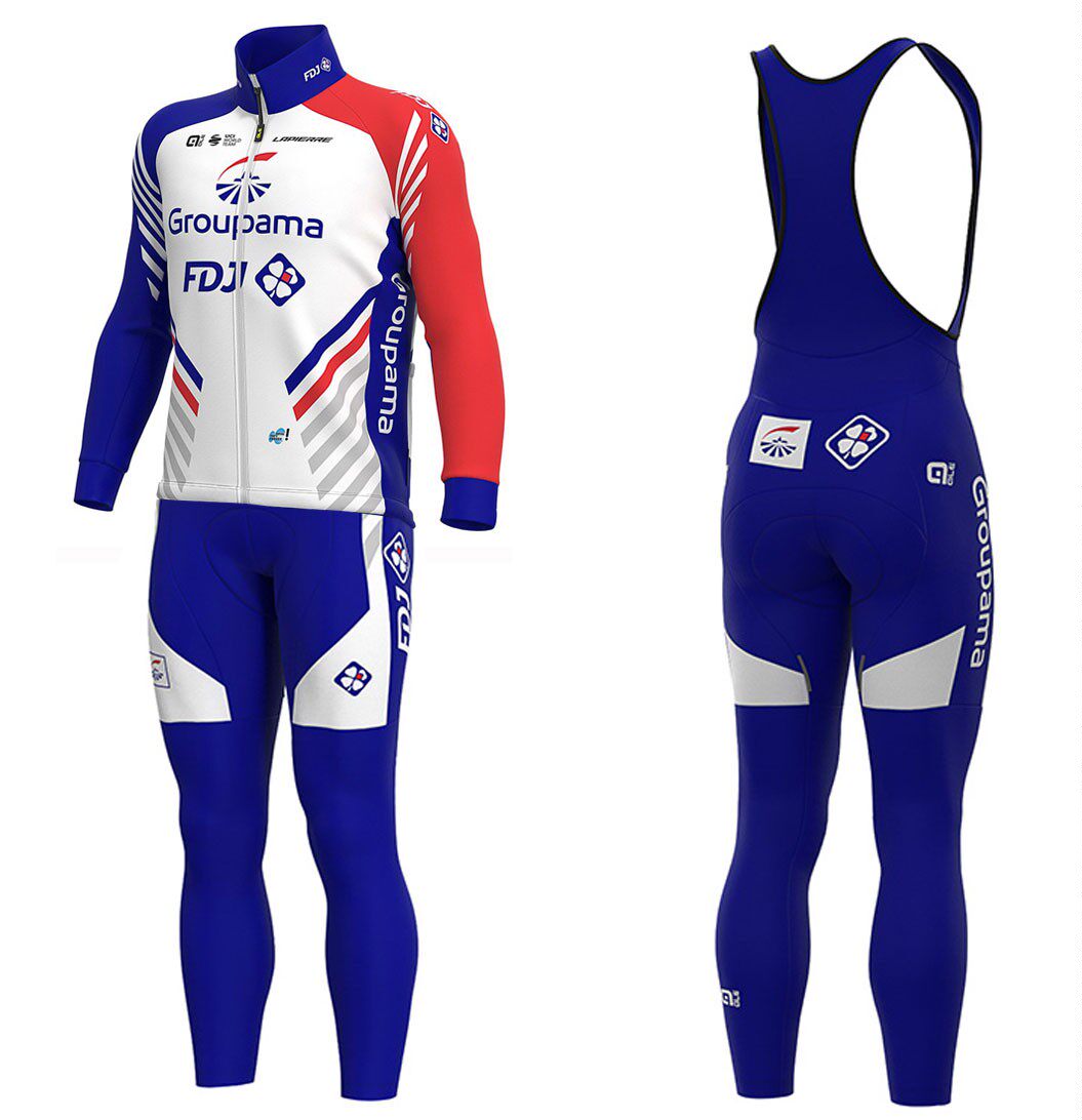 2021 FDJ team autumn and winter long-sleeved top cycling suit and overalls bicycle suit cycling shirt fleece