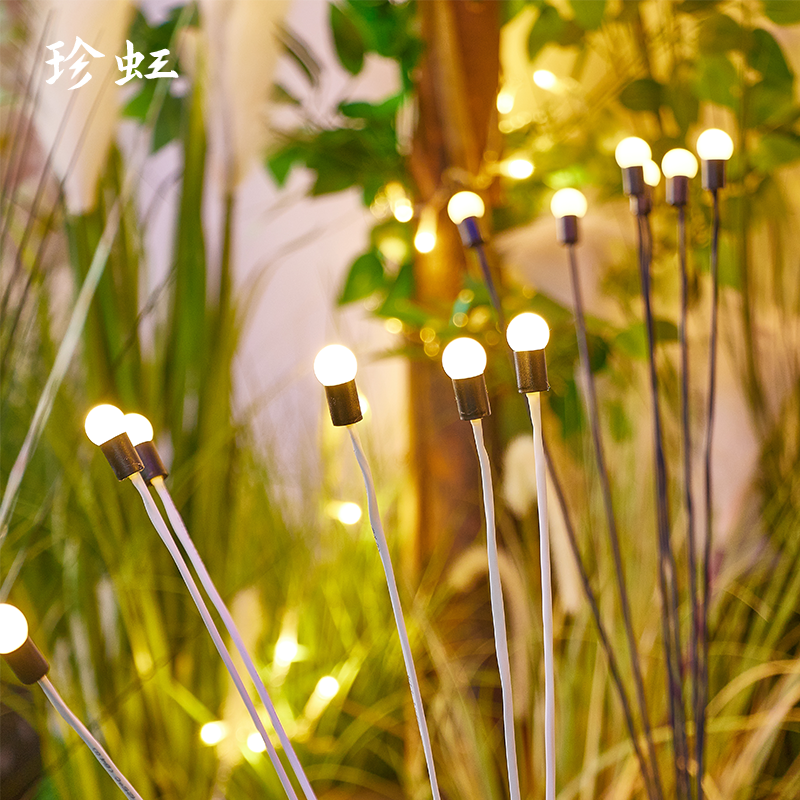 Solar outdoor lamp Firefly Straw Terrace Lamp Outdoor Waterproof Plaza Brightening Decorative lamp Garden arrangement Courtyard Lamp