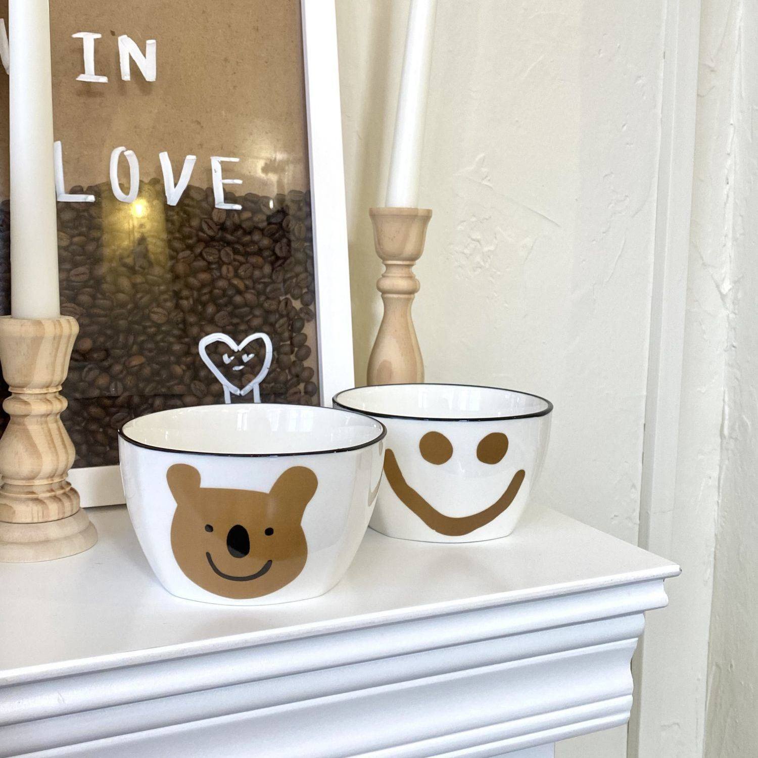 Couple bowls a couple for home cute and high face value One set of delicate and particularly good-looking rice bowls