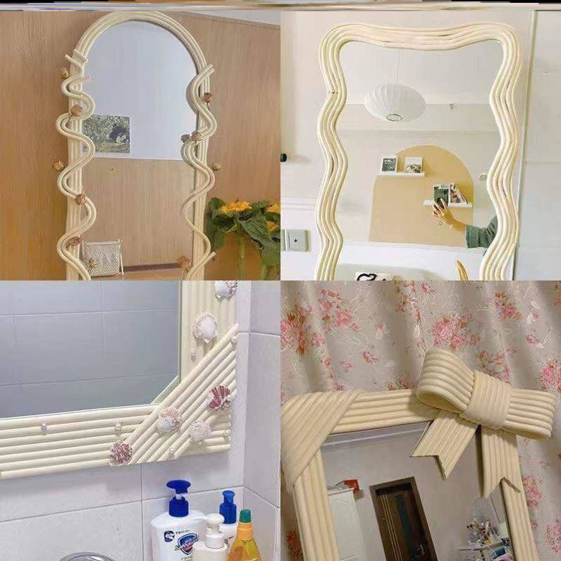 Mirror all-body mirror diy material landing decoration network red lace wave cutting border hand-made