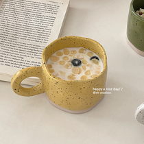 Korean Wind Small Crownins Hands Pinch Irregular Creative Splash Ceramic Cups Mark Cup Breakfast Milk Coffee Cup Lovers
