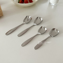 304 stainless steel square head Western dining spoon ins long handle with dining spoon utility spoon large spoon yogurt scoop with spoon for spoon