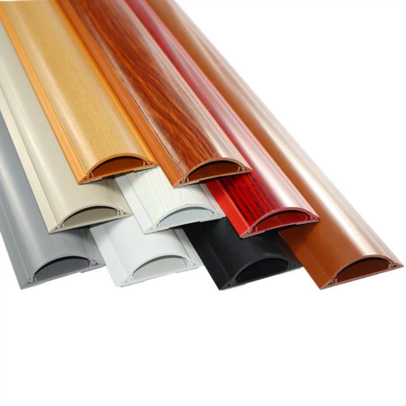 No. 3 aluminum alloy wire groove 4 yellow 5 red 7 white wood grain color floor PVC semi-circular arc-shaped anti-step decorative groove board
