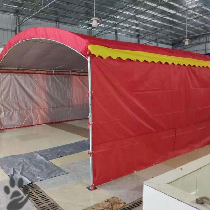 Rural mobile red and white wedding banquet tent wedding outdoor push-pull canopy catering food stalls color wedding canopy shed