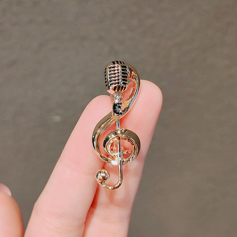 Outlet Brand Clearance Discount, Personalized Microphone Brooch, Versatile Accessories, Exquisite Women's Jewelry