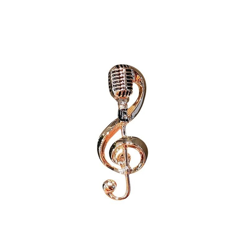 Outlet Brand Clearance Discount, Personalized Microphone Brooch, Versatile Accessories, Exquisite Women's Jewelry