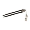 New Chinese-Style U-Shaped Sandalwood Hairpin with Ethnic and Ancient Style, Bell Tassels, Tibetan-Style Hair Accessory, Hanfu Hair Ornament