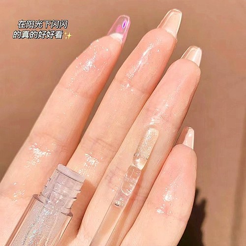 Увлажняющий прозрачный глянцевый стеклянный блеск для губ, бесцветная помада, зеркальный эффект, с эффектом пухлых губ